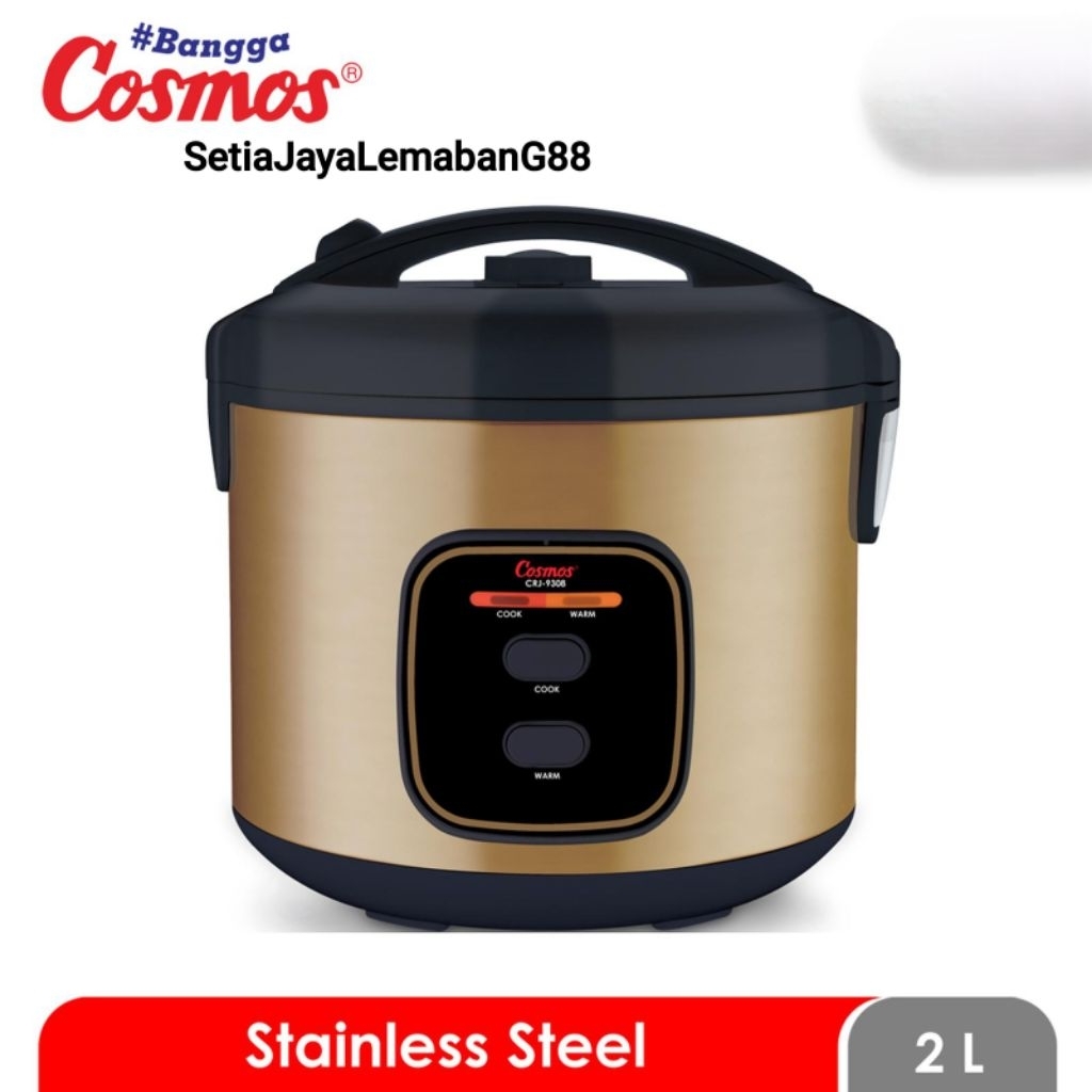 COSMOS Rice Cooker Stainless Steel Muatan 2 Liter