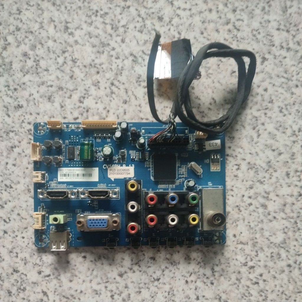 mainboard MB tv led polytron pld 32d9505 copotan panel pecah