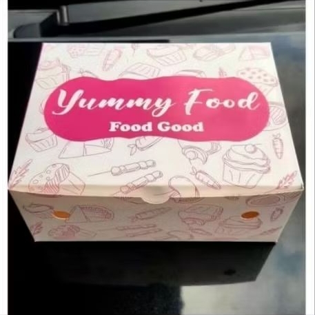 ISI 50 DUS SNACK BOX IVORY PINK PREMIUM  / DUS KUE UKURAN 12x12 12x14 12x16