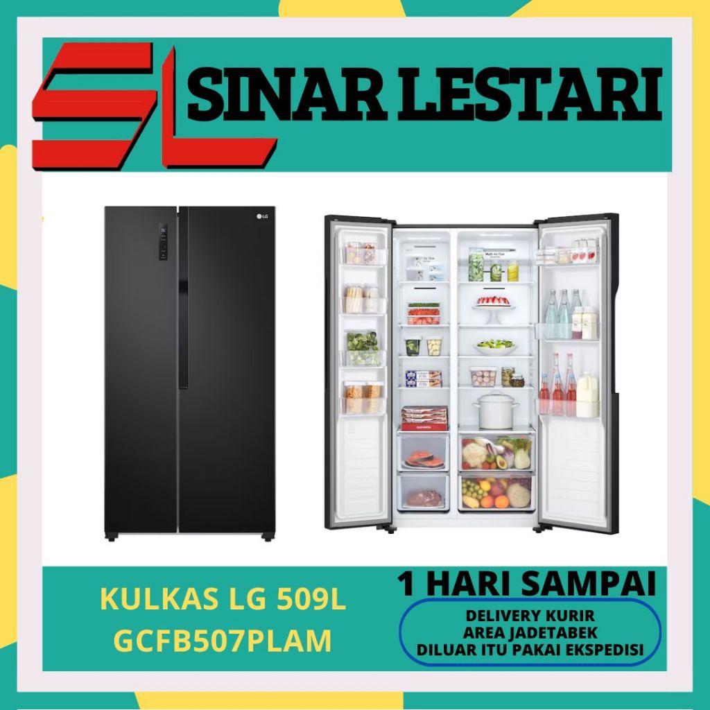 LG GCFB507PLAM KULKAS SIDE BY SIDE 509 LITER SMART INVERTER NO FROST