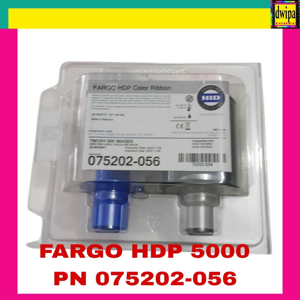 FARGO RIBBON 075202-056 HDP 5600 HDP 5000 RIBBON YMCKH 500 images E-KTP ORIGINAL