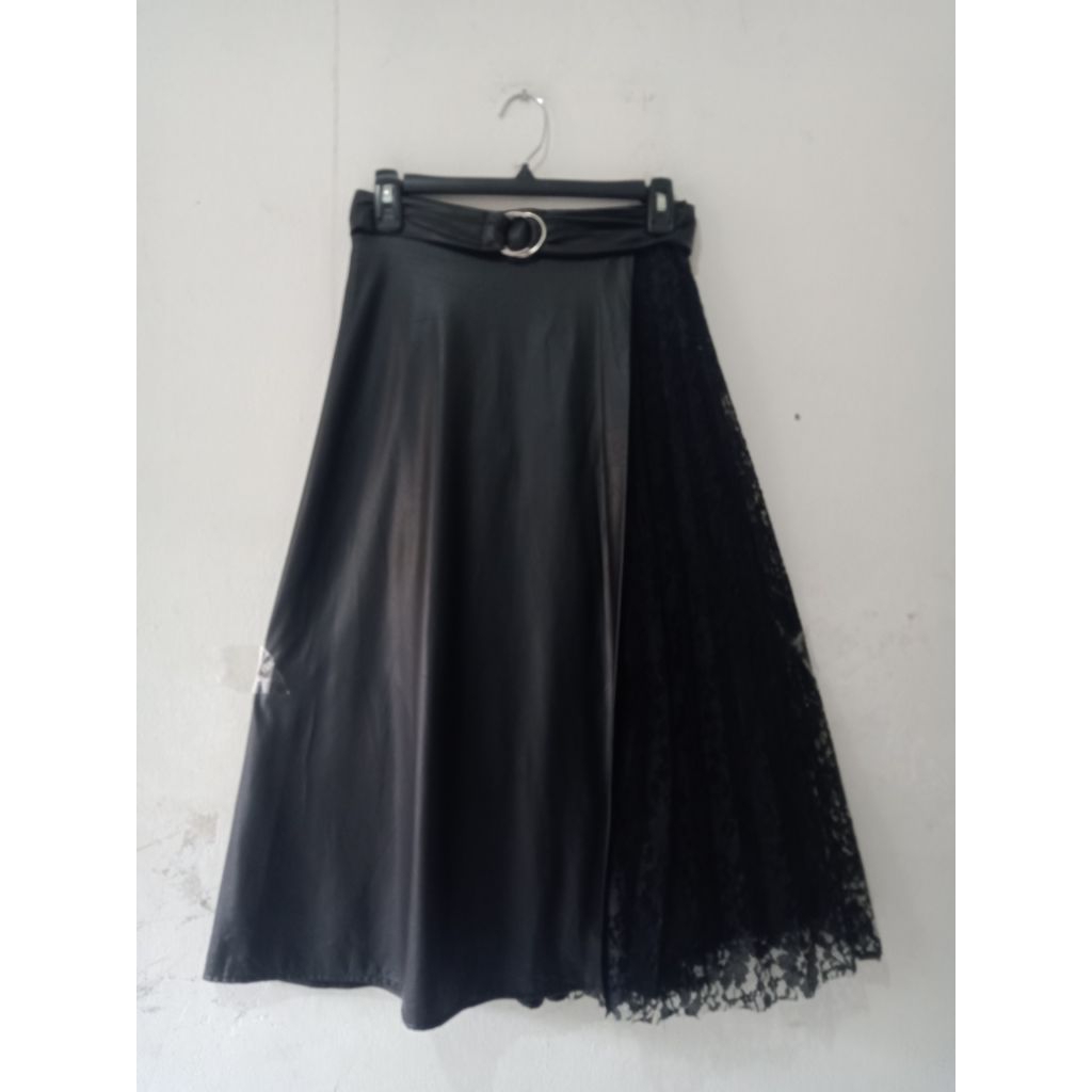 (Nala Skirt) - Rok Panjang Wanita Kombinasi Latex mix Brukat