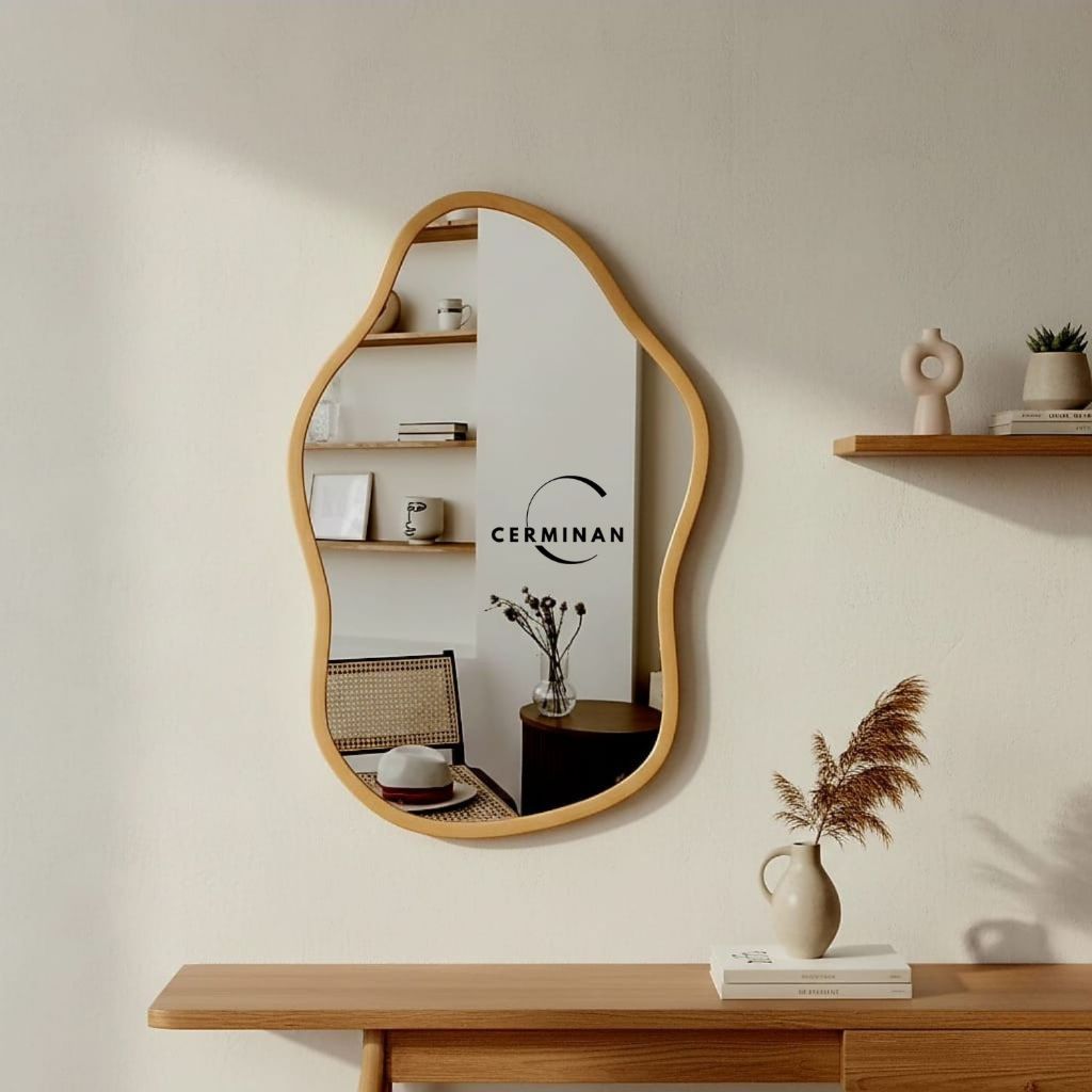 Kaca Cermin Aesthetic Tempel Dinding Meja Rias Wastafel Kamar mandi