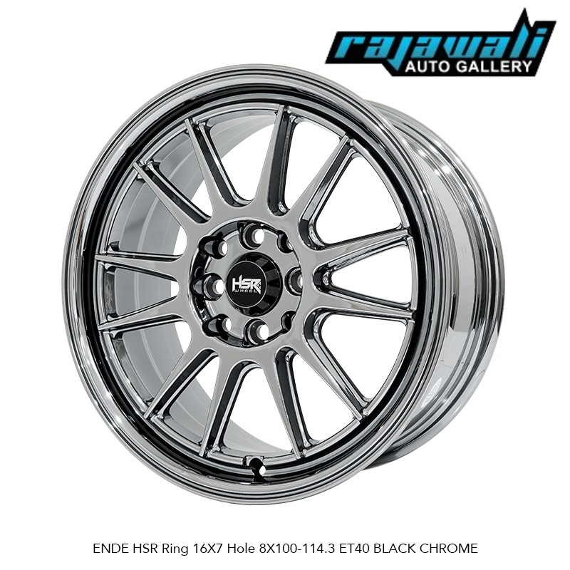 VELG RACING RING 16 BLACK CHROME TIPE ENDE HSR LEBAR 7 UNTUK BRIO MAZDA2 YARIS VIOS JAZZ GK5 DLL
