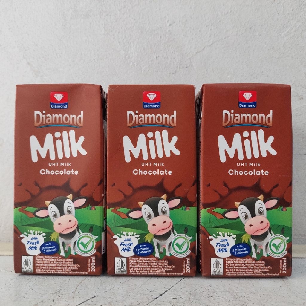 Diamond susu uht rasa COKELAT - 200 ml | diamond susu uht rasa cokelat | susu diamond