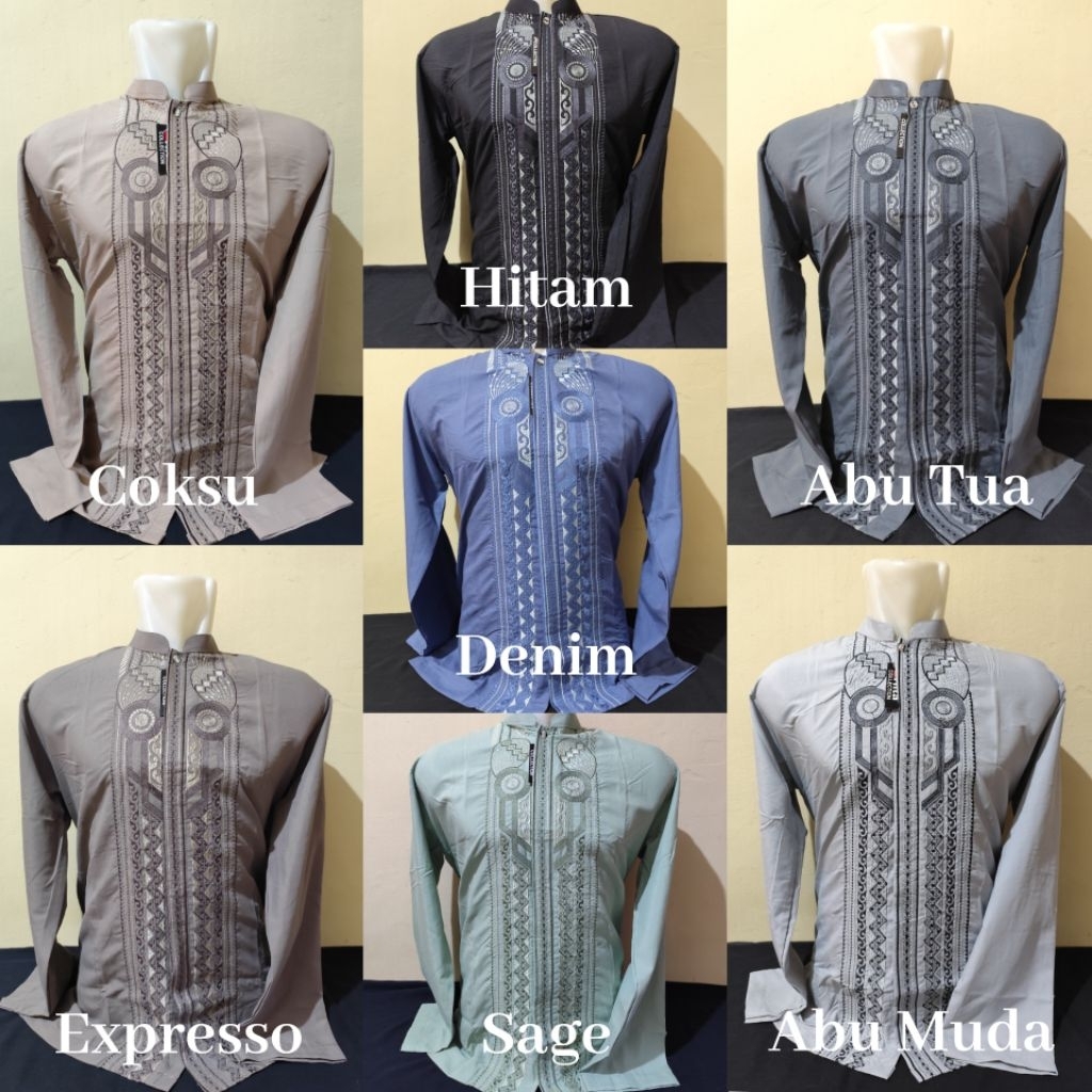 BAJU KOKO ERLITA DEWASA LENGAN PANJANG MOTIF BANYAK WARNA
