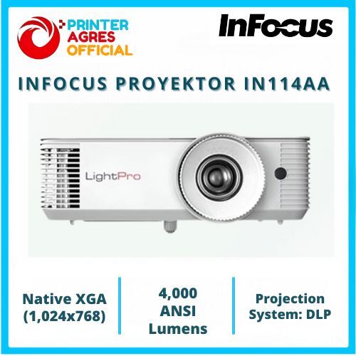 INFOCUS PROYEKTOR WHITE IN114AA 3800 ANSI LUMEN XGA | HDMI |  IN 114aa