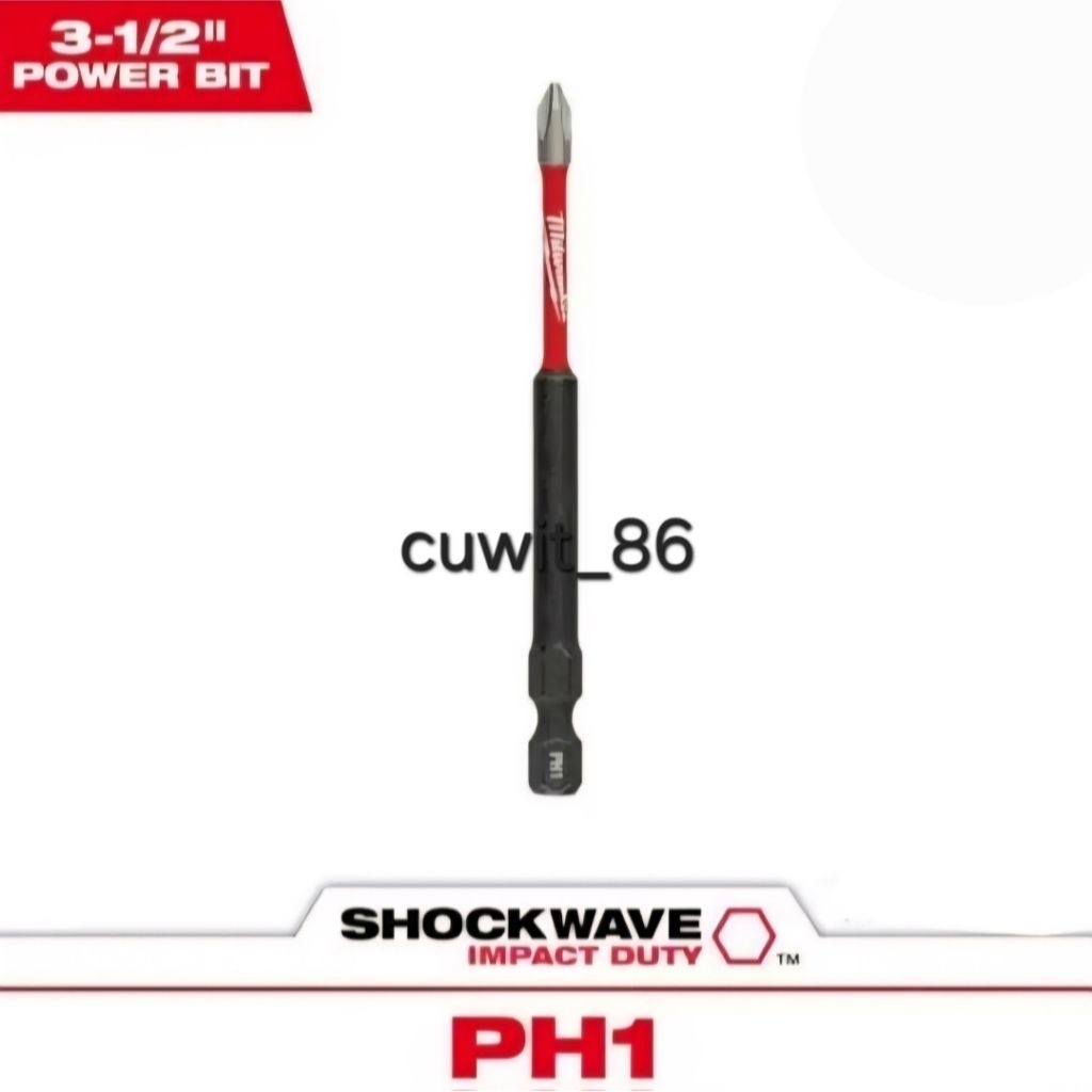 Mata Obeng Milwaukee PH1 SHOCKWAVE IMPACT DUTY / Panjang 3-1/2 inci