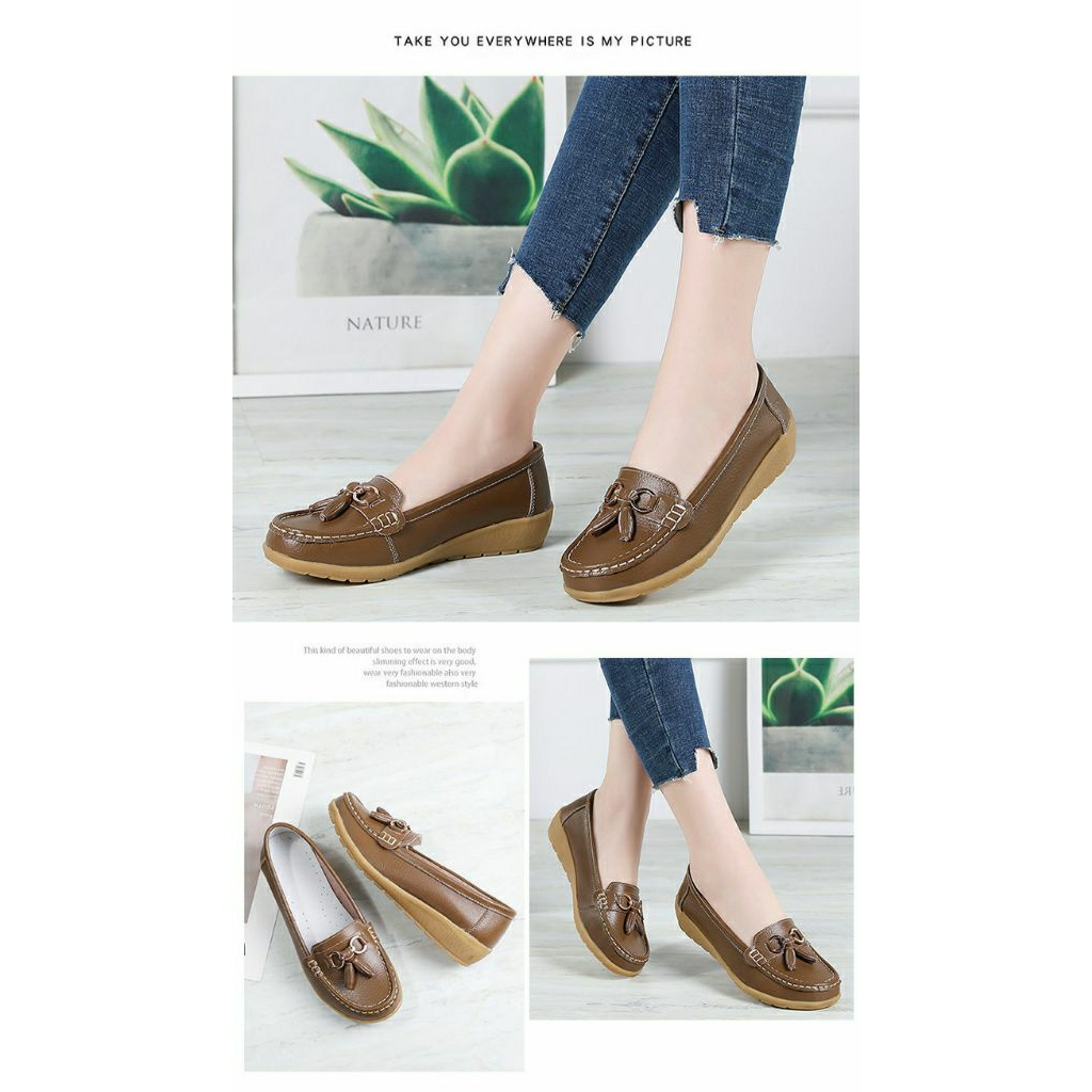 Isarli Shoes - 1825 Sepatu Flat Loafers Wanita - Sepatu Loafers Simple Wanita