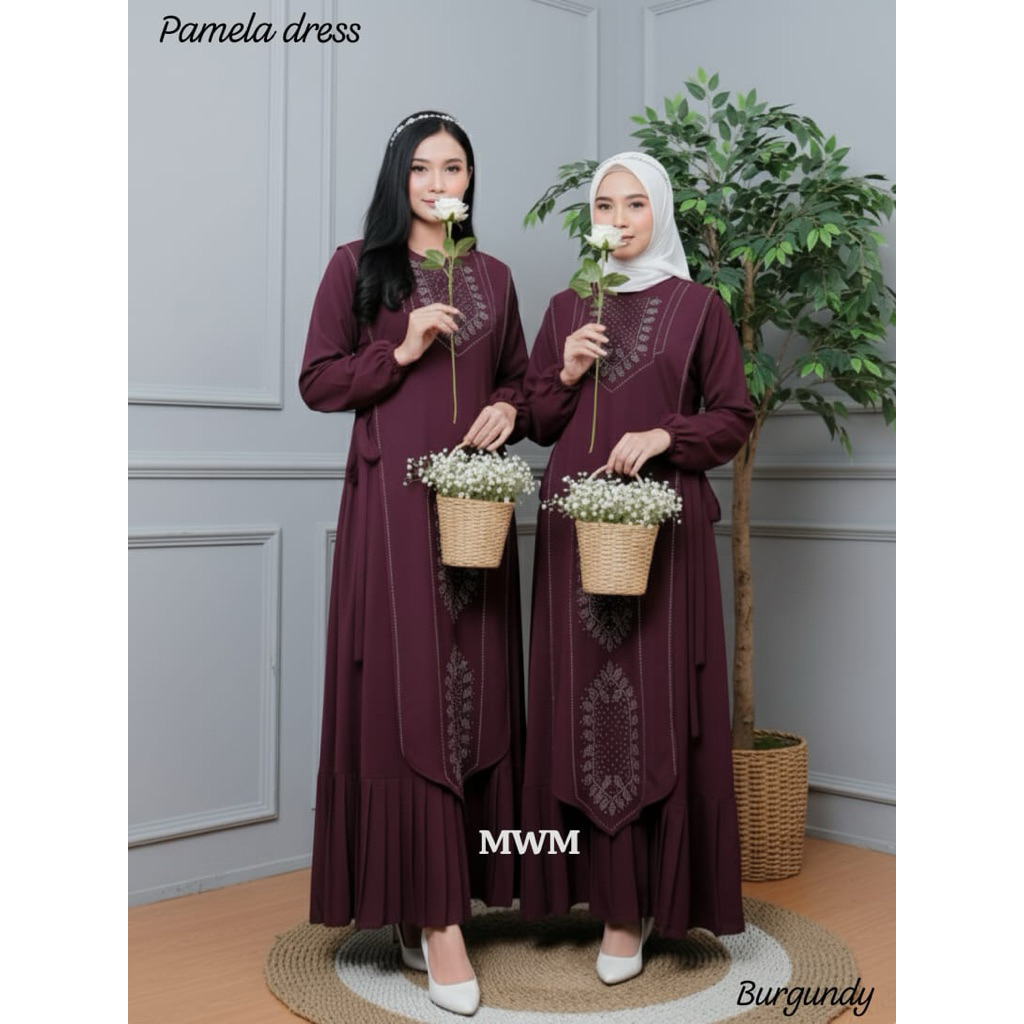 Pamela dress set outer || gamis wanita || abaya