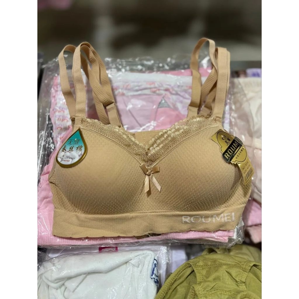 Bra Impor Roumei Bahan Rajut Kait 3 Tanpa Kawat