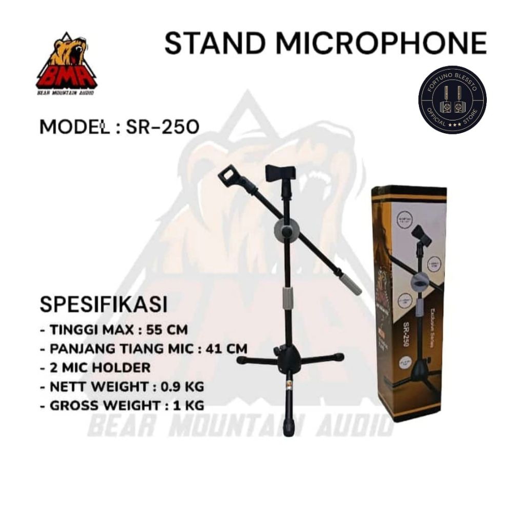 Stand microphone pendek SR-250 BMA Original