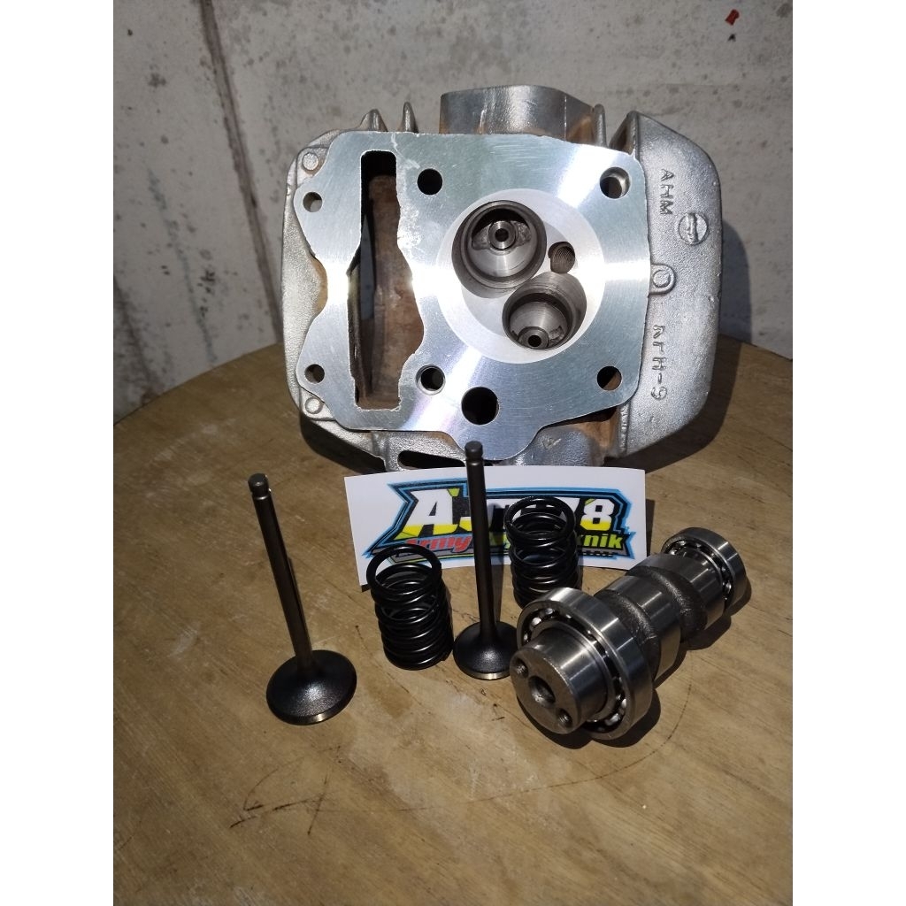 HEAD KOP HONDA KARISMA, SUPRA 125,KIRANA, KPH SUDAH DI SUDUT KLEP 28/24,SUDAH FULL ISI