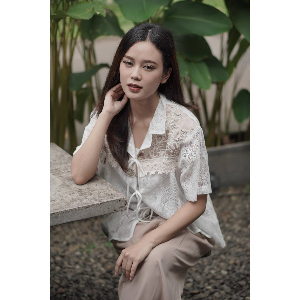 LATCIA - Cassia Cream Lace Shirt