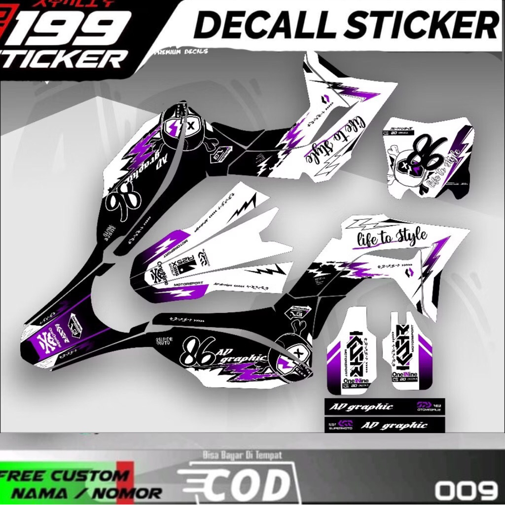 DECAL CRF 150 L SUPERMOTO FULL BODY SUPER GLOSSY HOLOGRAM / KLX DTRACKER WR BY AD decals 003