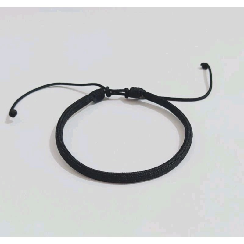 Gelang Etnik Tali Hitam Polos 3,5mm gelang tangan