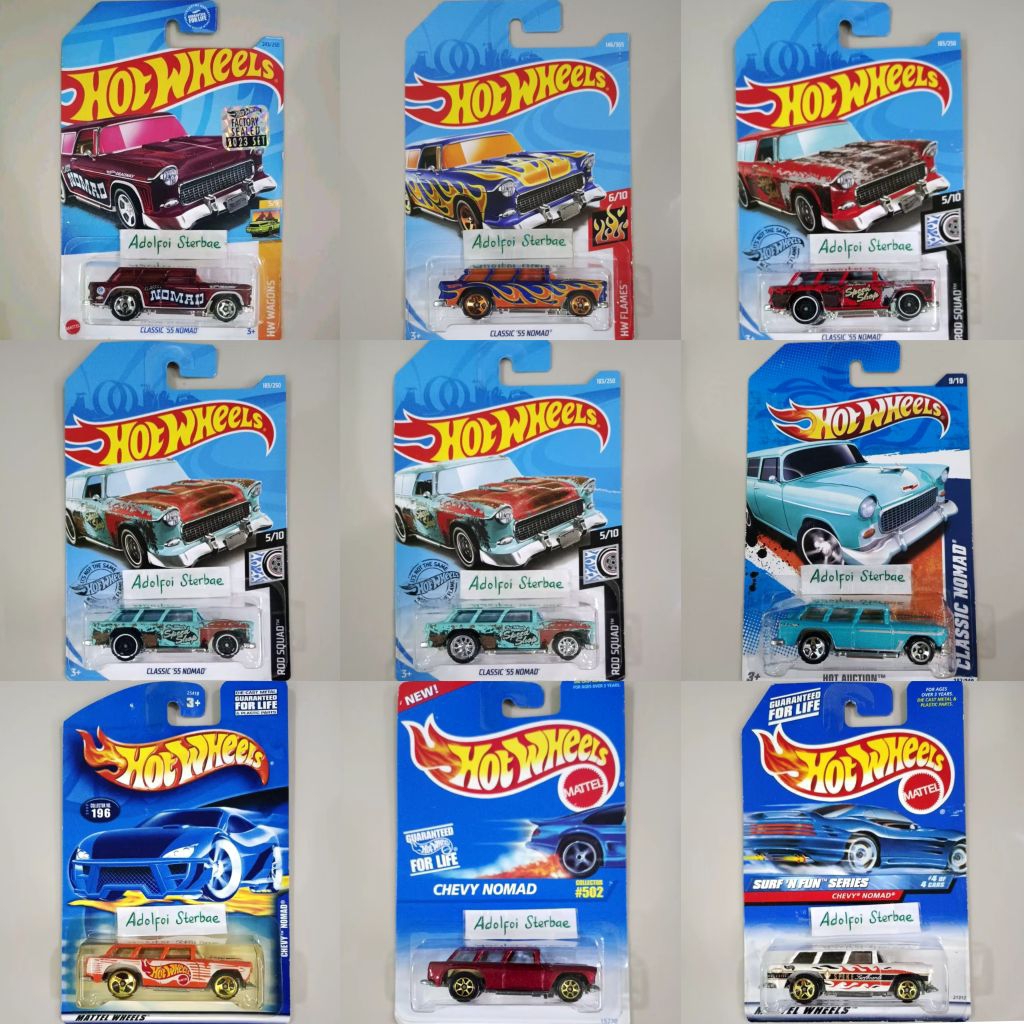 hotwheels hot wheels chevy nomad classic '55 nomad surf 'n fun series spike surfboard rod squad spee