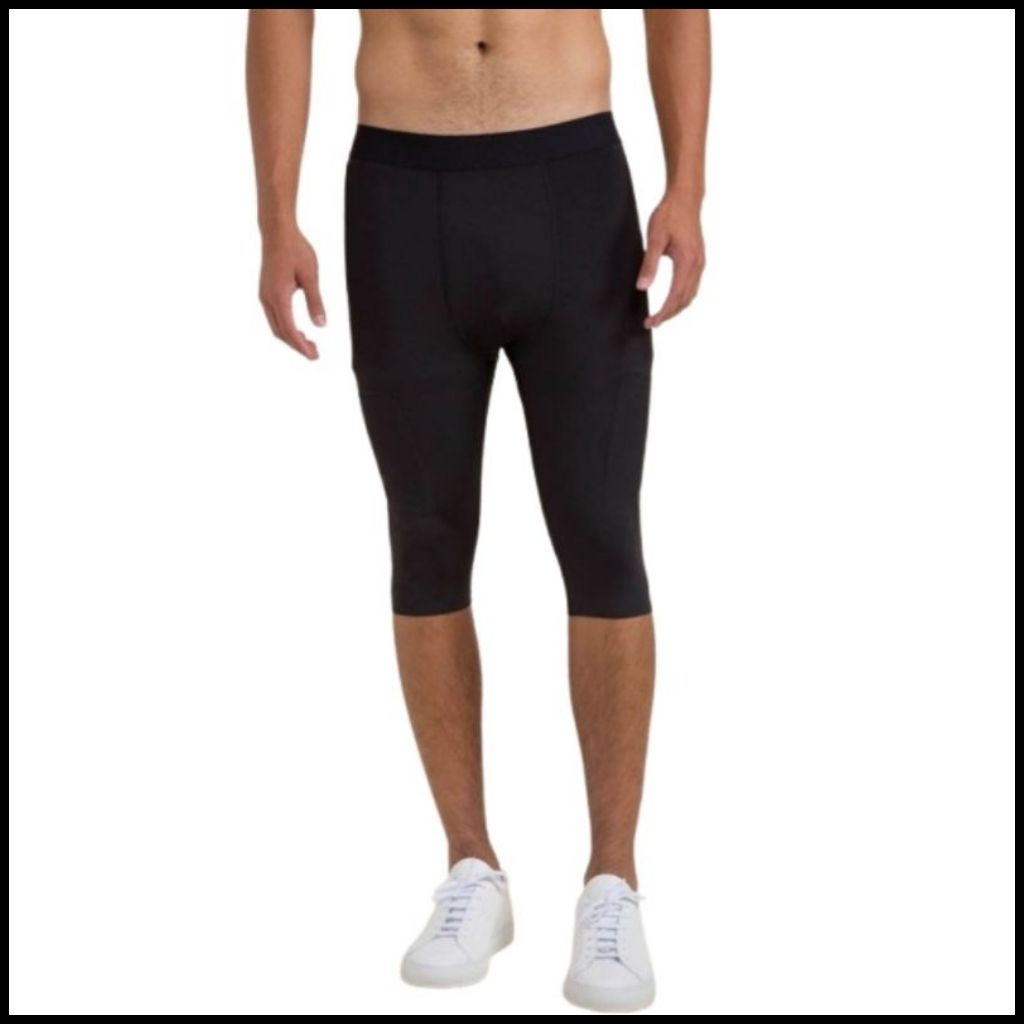 Celana Legging 3/4 Baselayer Leging Manset Panjang Olahraga pria/wanita Gym Training Fitness Futsal 