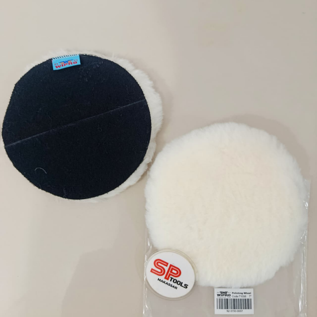 WOOL POLISH / MATA BULU MESIN POLES POLISH POLISHER MOBIL MOTOR 7" 7 INCH MODEL VELCRO PEREKAT WIPRO
