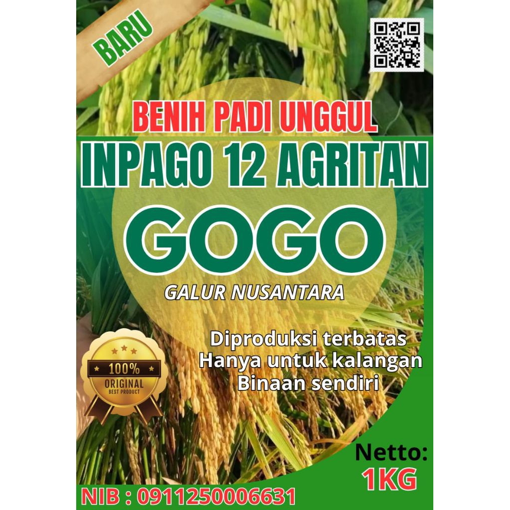 Benih Padi Gogo Premium Inpago 12 Agritan/ 1kg
