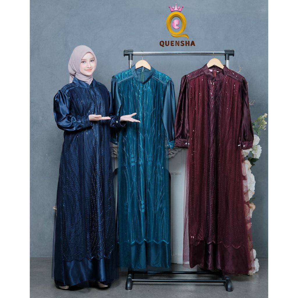 Leya Dress Brokat gamis lebaran 2026 wanita mewah baju kondangan brokat model kekinian gamis pesta 2