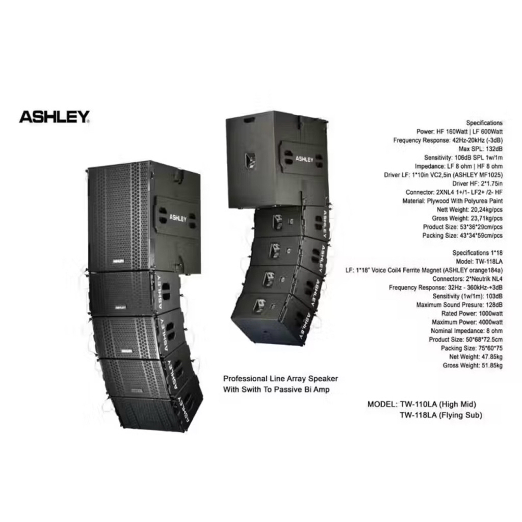 SPEAKER LINE ARRAY FLAY SUB 18INCH TW118LA ORGINAl ASHLEY