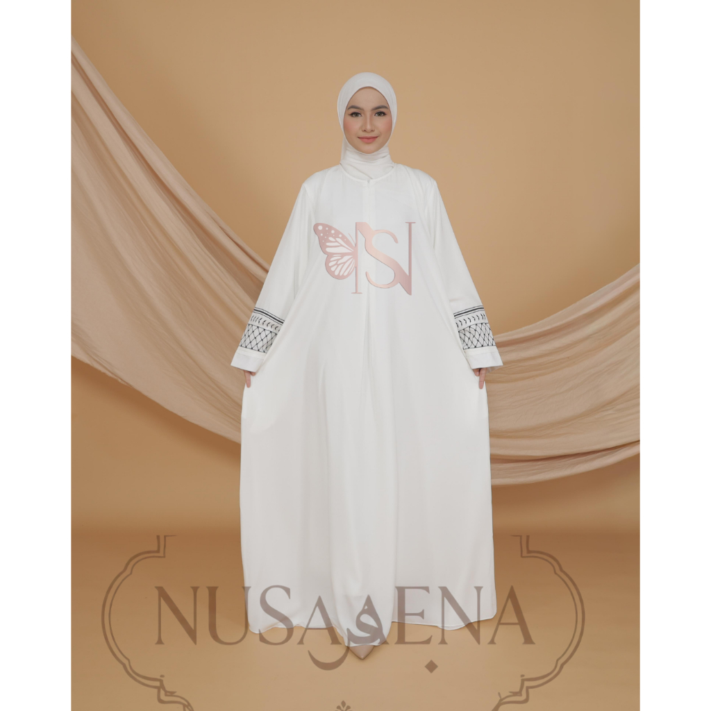 Nusaena - Annisa Abaya Gamis Umroh Haji Bordir Tangan Palestine