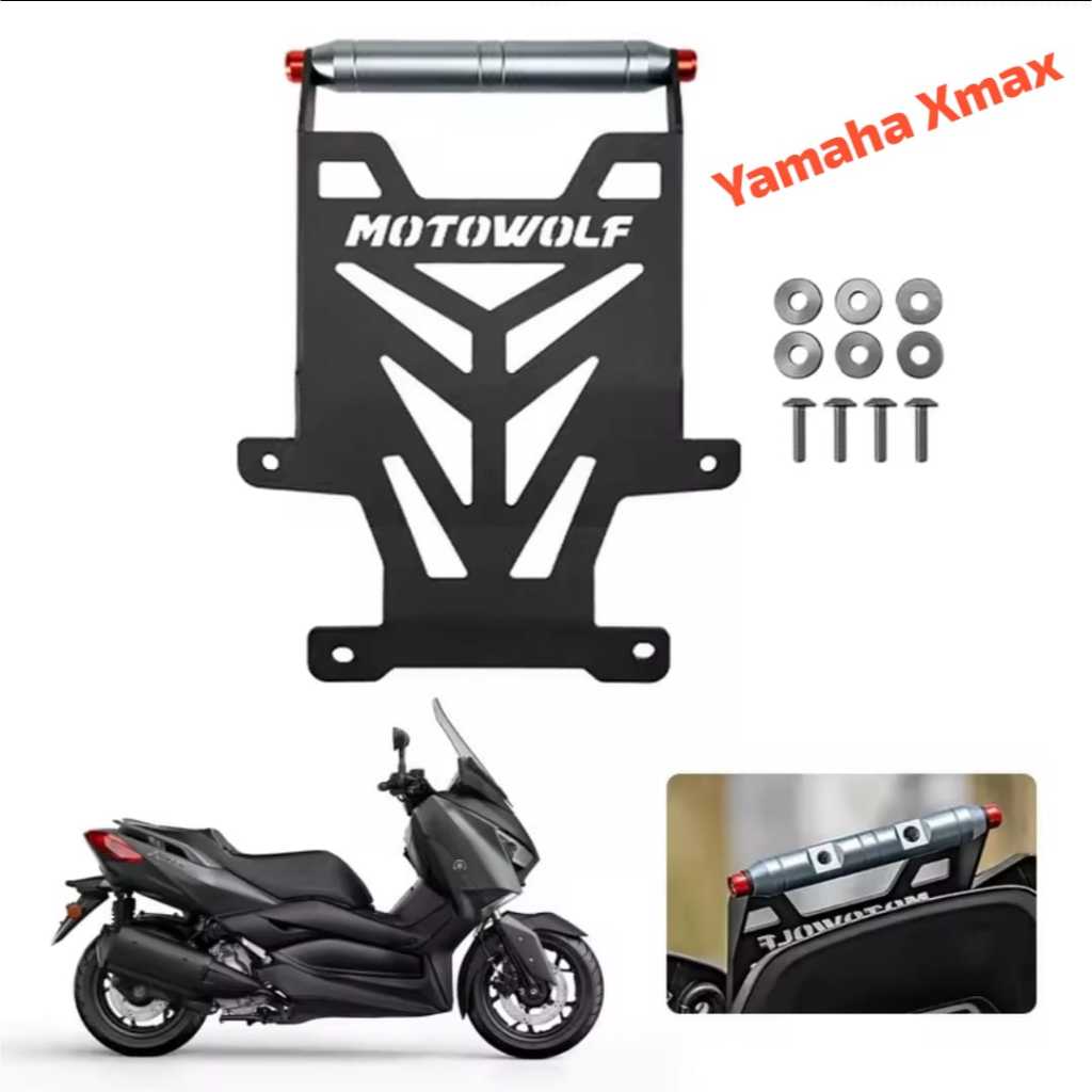 Motowolf Bracket Navigasi HB1 HB2 untuk Yamaha XMAX & Honda FORZA Holder Smartphone GPS Motor depan 