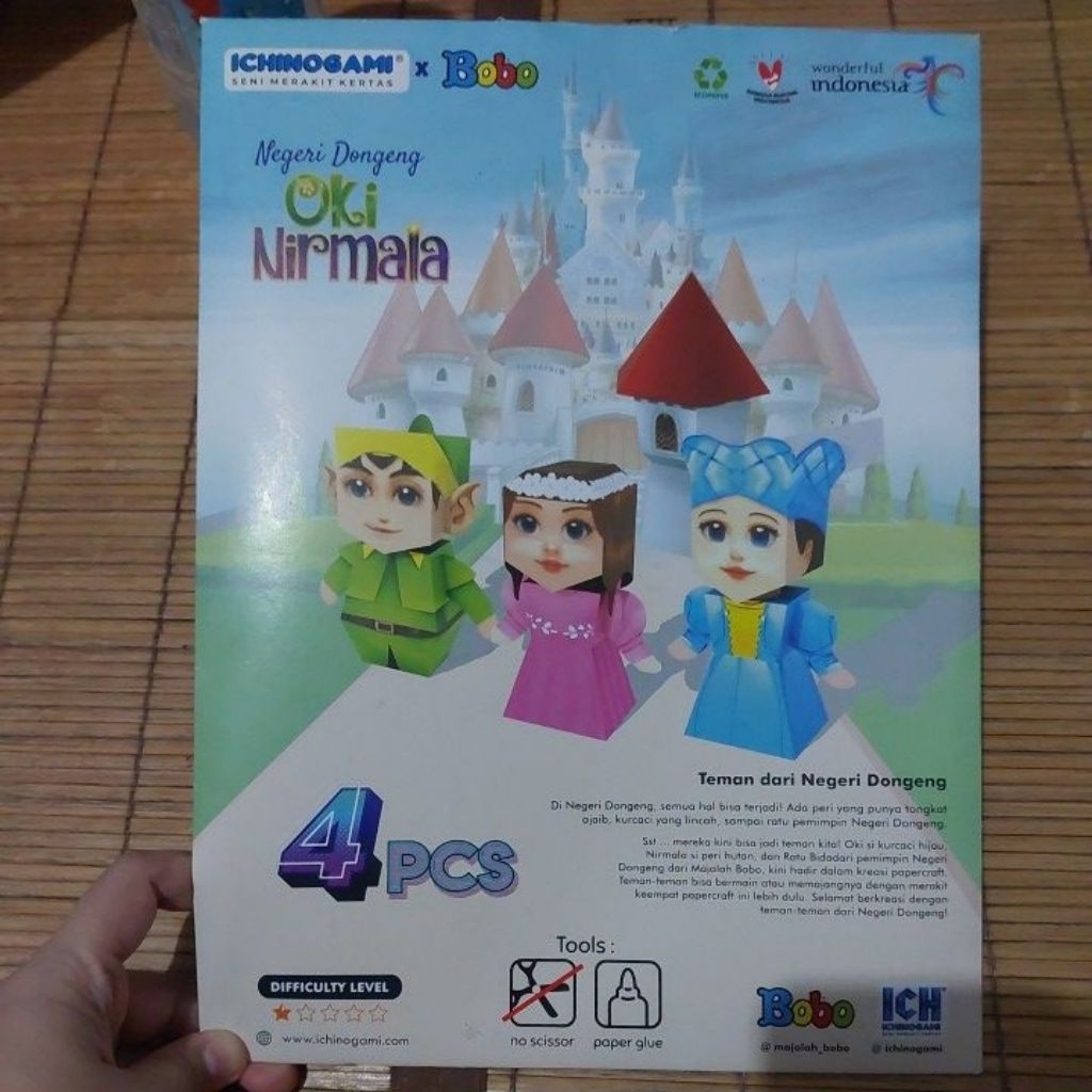 Ichinogami x Bobo Edisi Negeri Dongeng Oki & Nirmala, Mainan Origami, Papercraft Anak