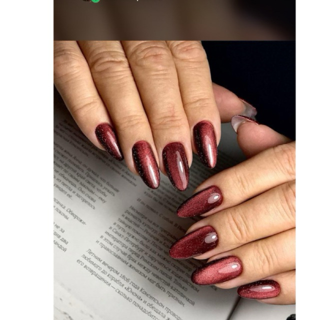 fake nails maron cat eye api free lem cair+kikir kuku