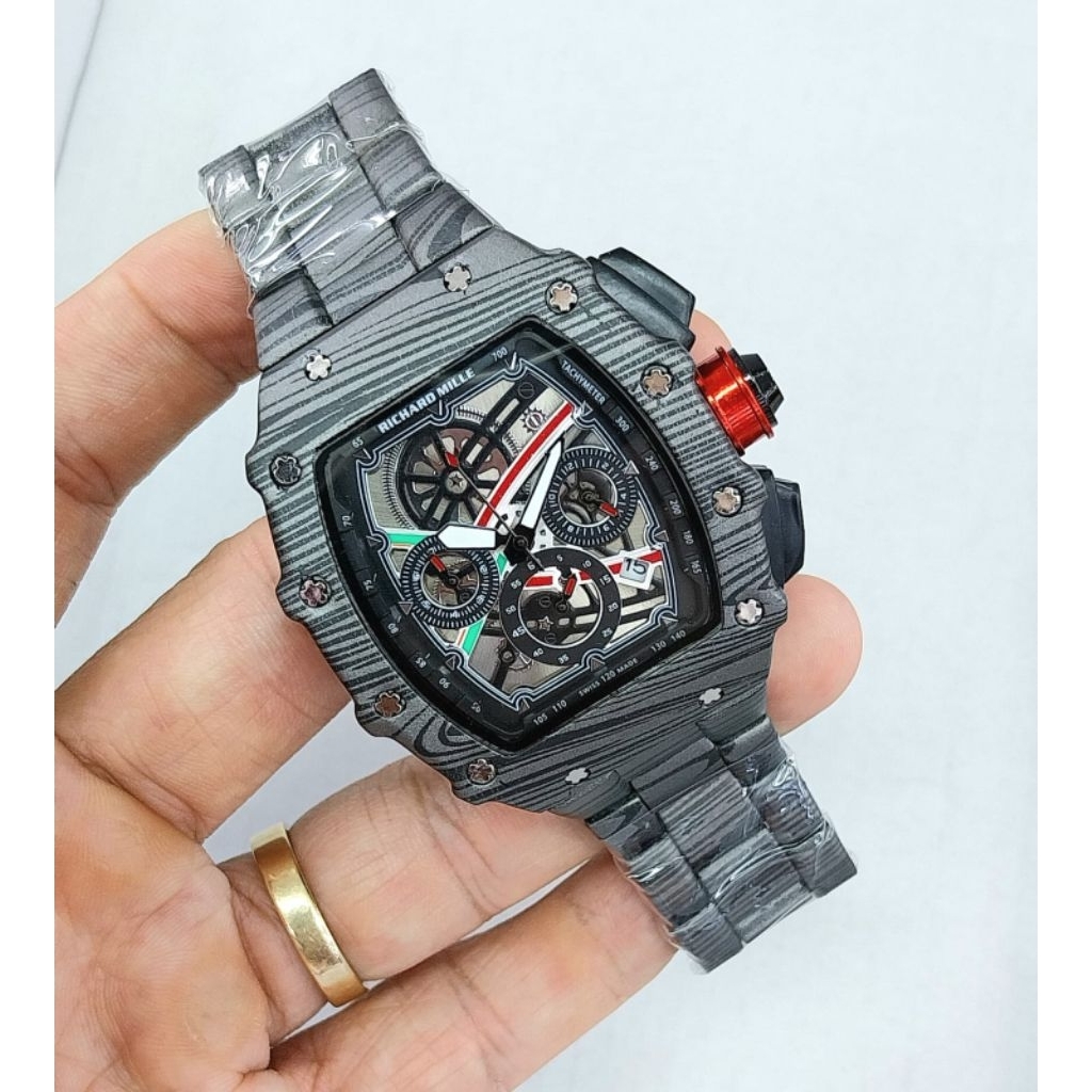 Jam Tangan Richard Mil RM Black Carbon Super Premium Jam Tangan Pria