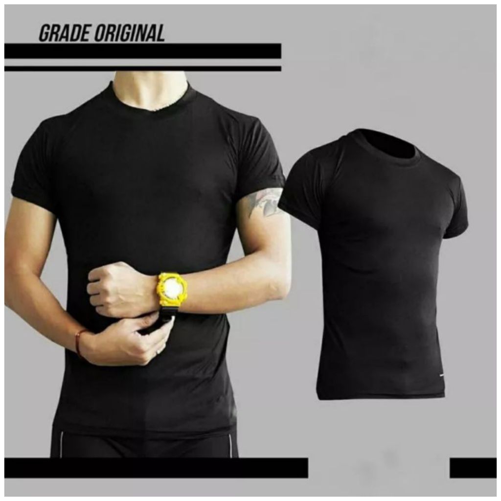 baselayer manset tangan pendek short sleeve baselayer hitam