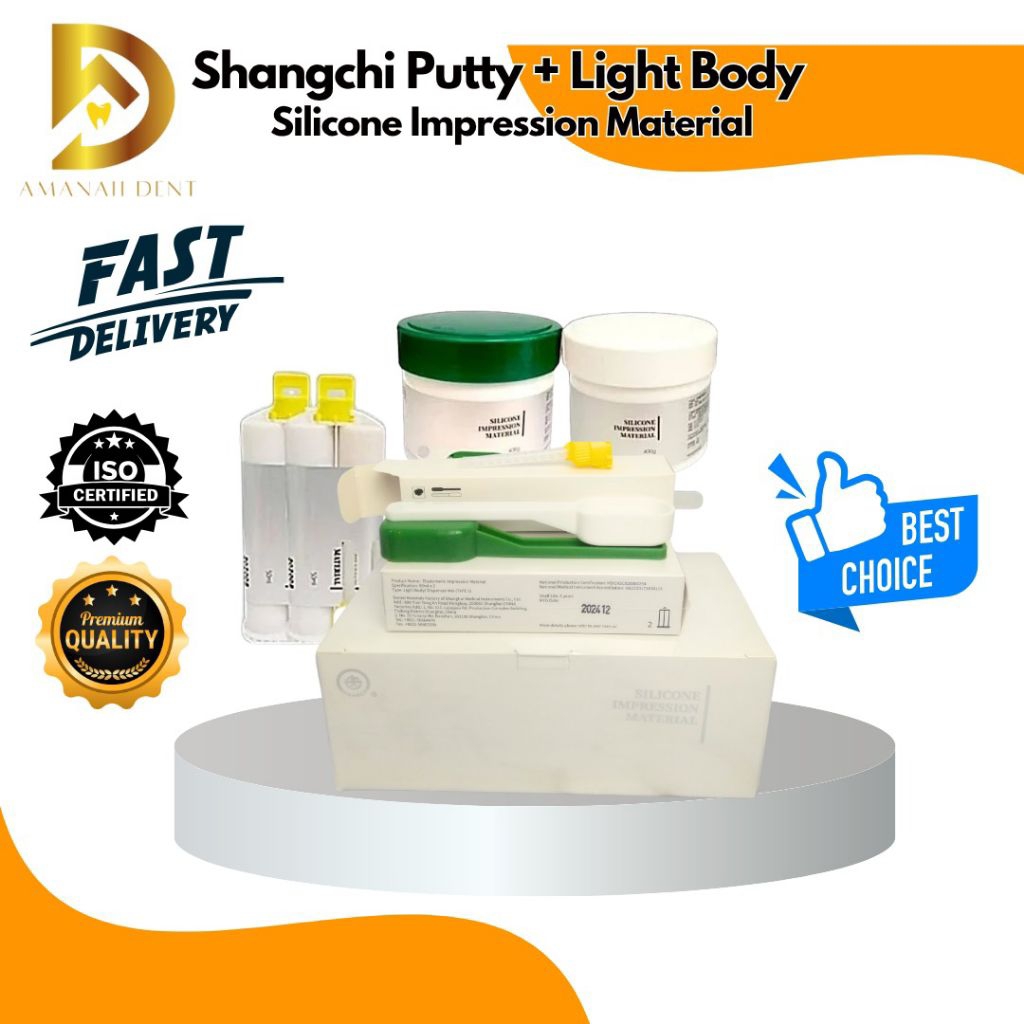 Double impression sangchi Putty Light body dental Bahan cetak gigi prosthodontic - Putty + Light Bod
