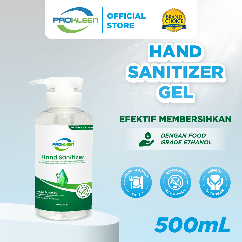 PROKLEEN Hand Sanitizer 70% Antiseptic Gel Antiseptik Food Grade 500mL
