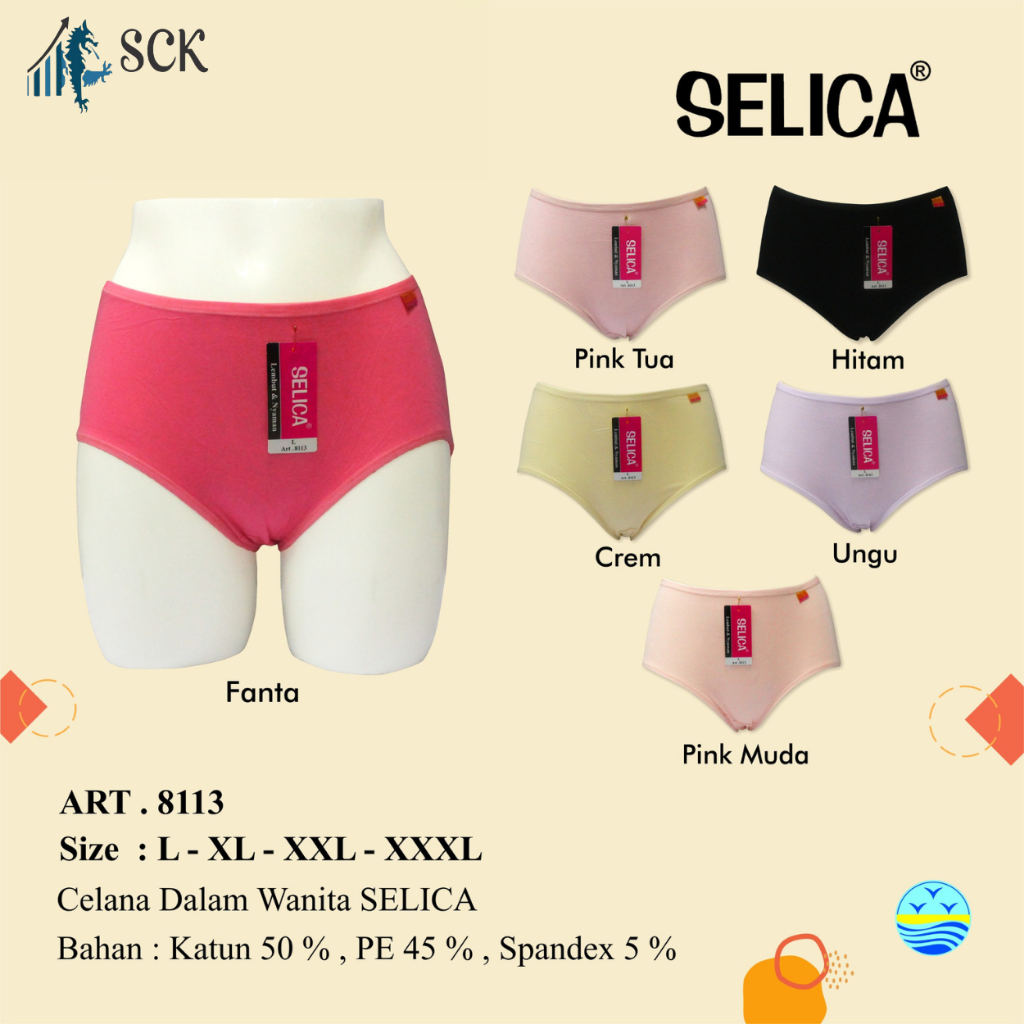 CD Wanita SELICA 8113 - 8870 Katun Bamboo Halus Dingin / Pakaian Dalam Wanita Seamless - sckmenwear 