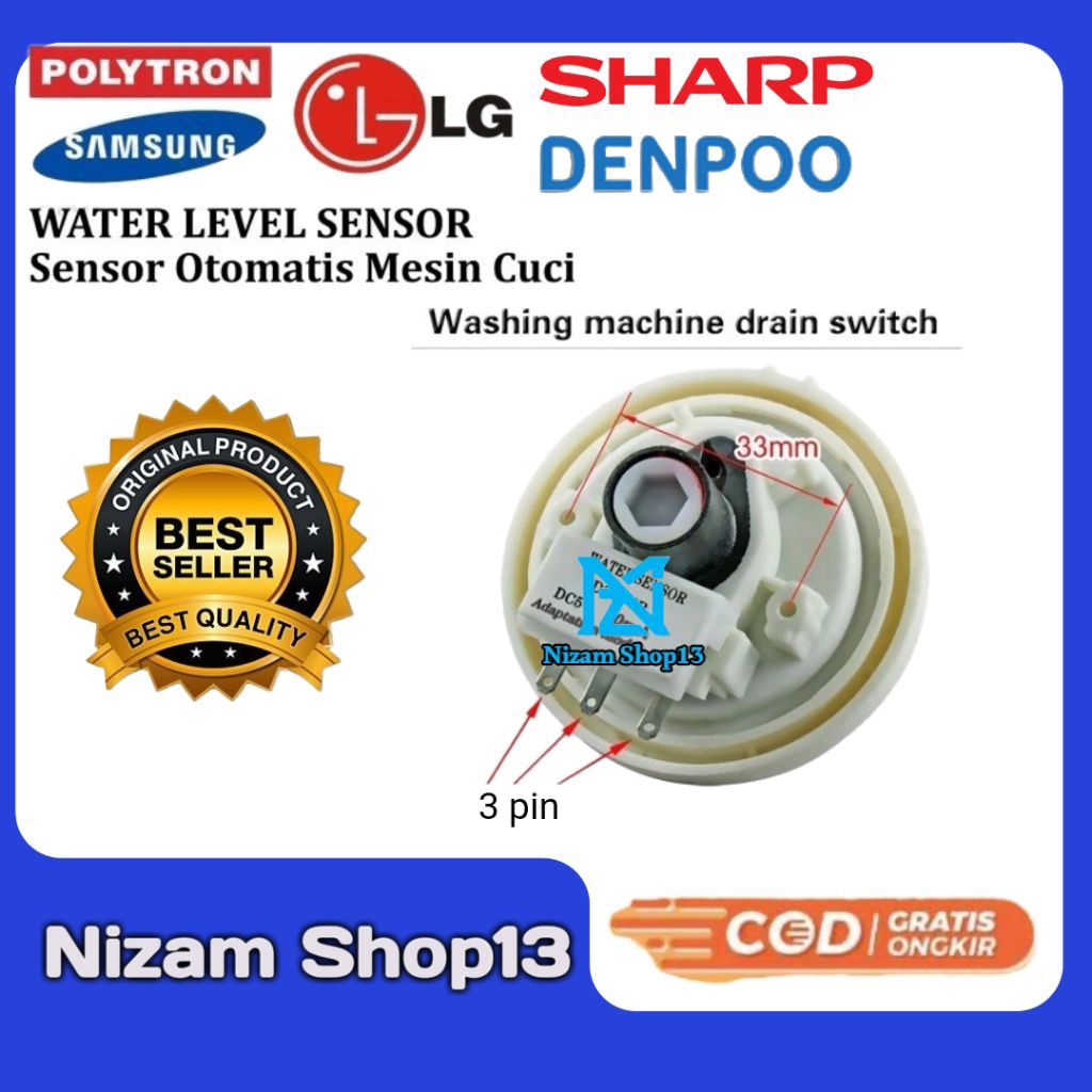 WATER LEVEL MESIN CUCI TOP LOADING / Sensor Air Mesin Cuci 1 Tabung