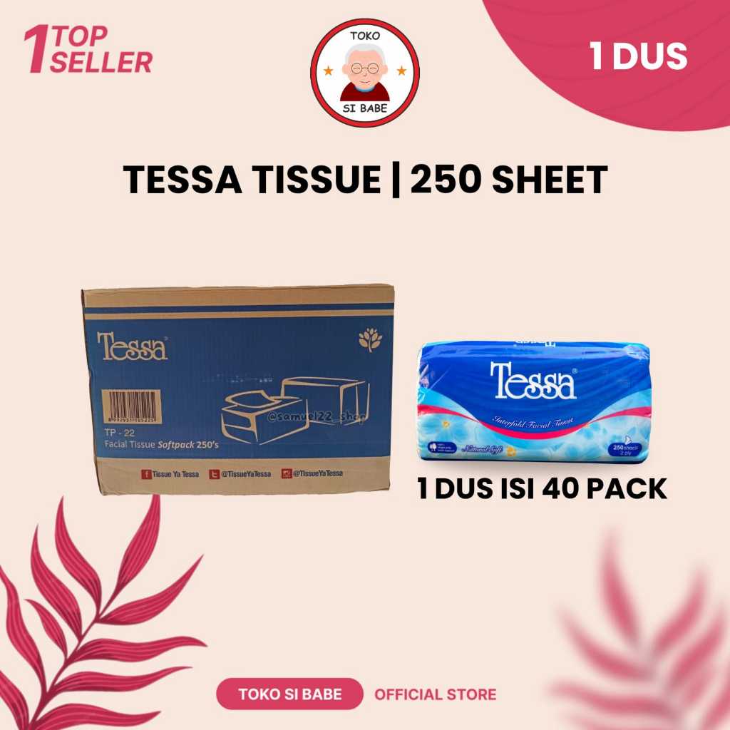 1 ( SATU ) DUS TESSA FACIAL TISSUE 250 SHEET | Facial Tissue | Facial Wajah ( ISI 40 PACK )
