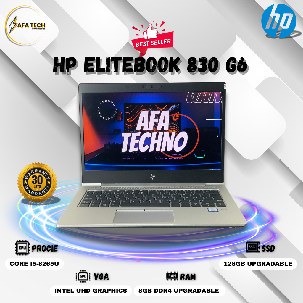 Laptop HP Elitebook 830 G6 Intel Core I5 Gen 8 | RAM 8GB | SSD 128GB |