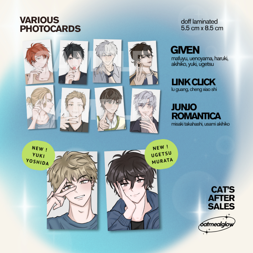 Cat's Various Photocard Given Link Click Junjo Junjou Romantica BL Anime Boys Love