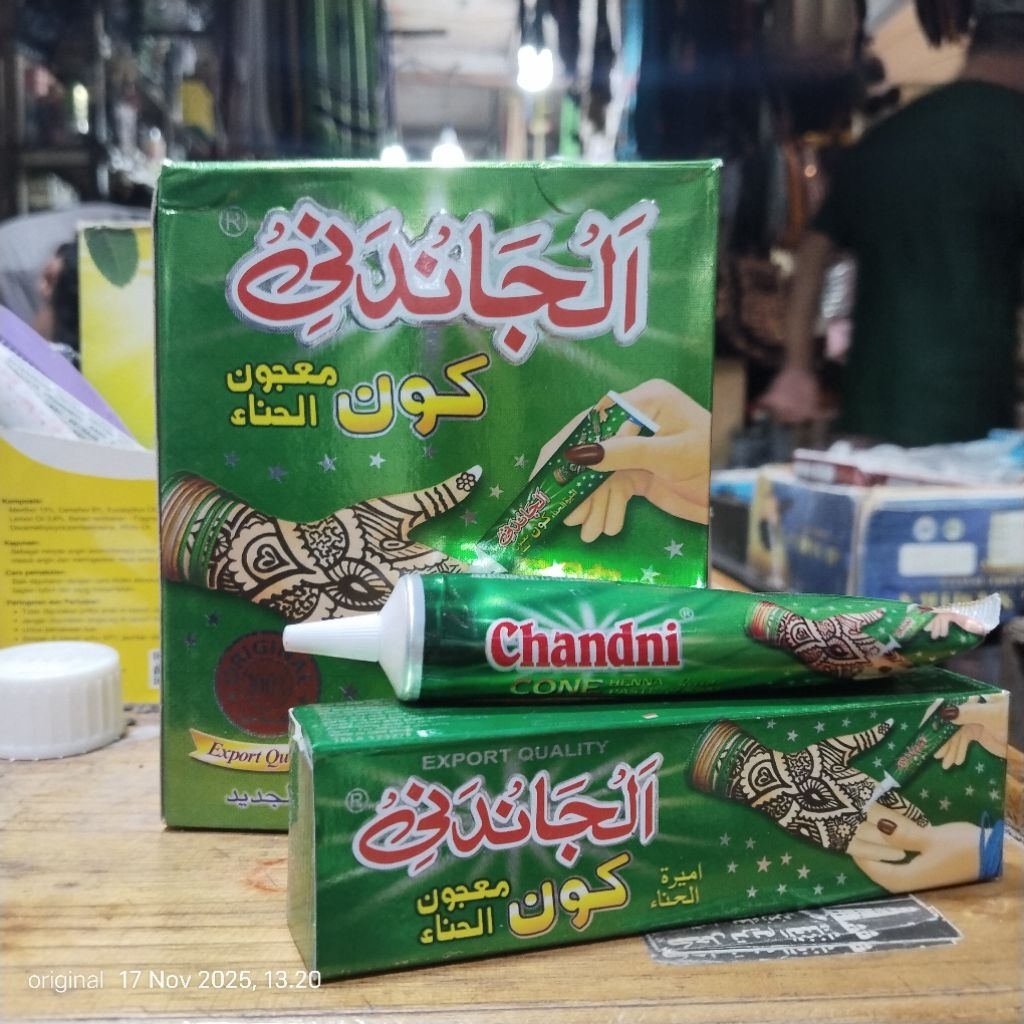 12Pcs Pacar Kuku Chandni Besar Cone Henna Pasta Oleh Oleh Haji Dan Umroh