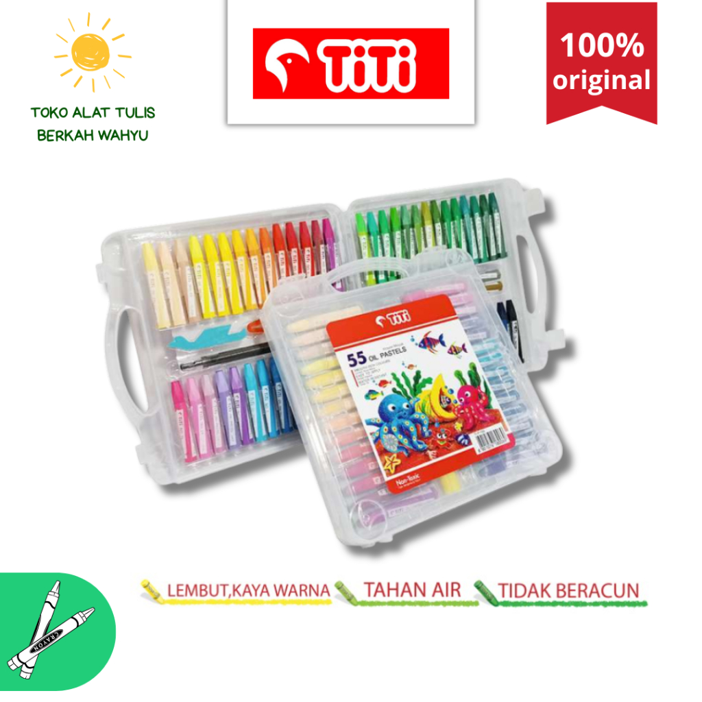 TOKO BERKAH WAHYU - KRAYON TITI ISI 55 - OIL PASTE - PERLENGKAPAN MENGGAMBAR & MEWARNAI ANAK SEKOLAH