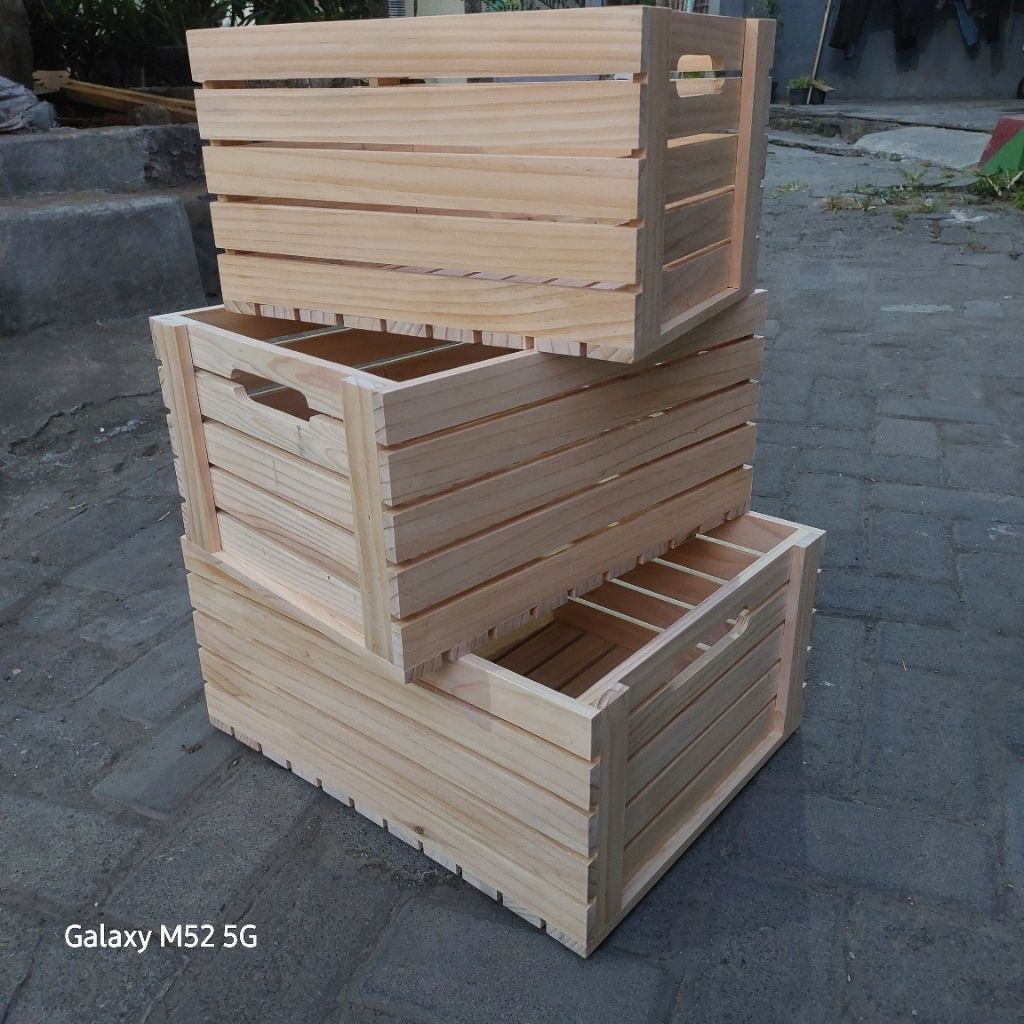 Keranjang kayu 40x43x25