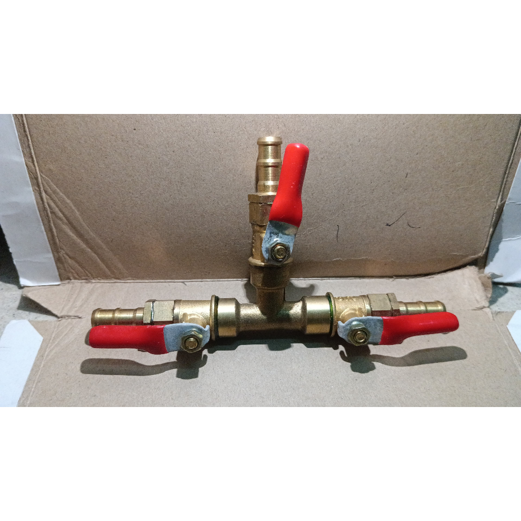 6093 T sambungan splitter pembagi gas LPG dengan keran