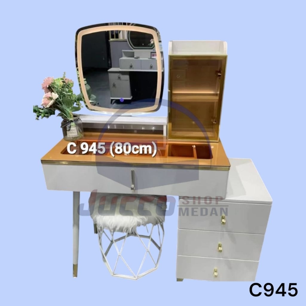 [ JUCCO ] Meja Rias Import LED - Meja Rias Minimalis Lampu Led - Tiolet Import Karsindo - Medan