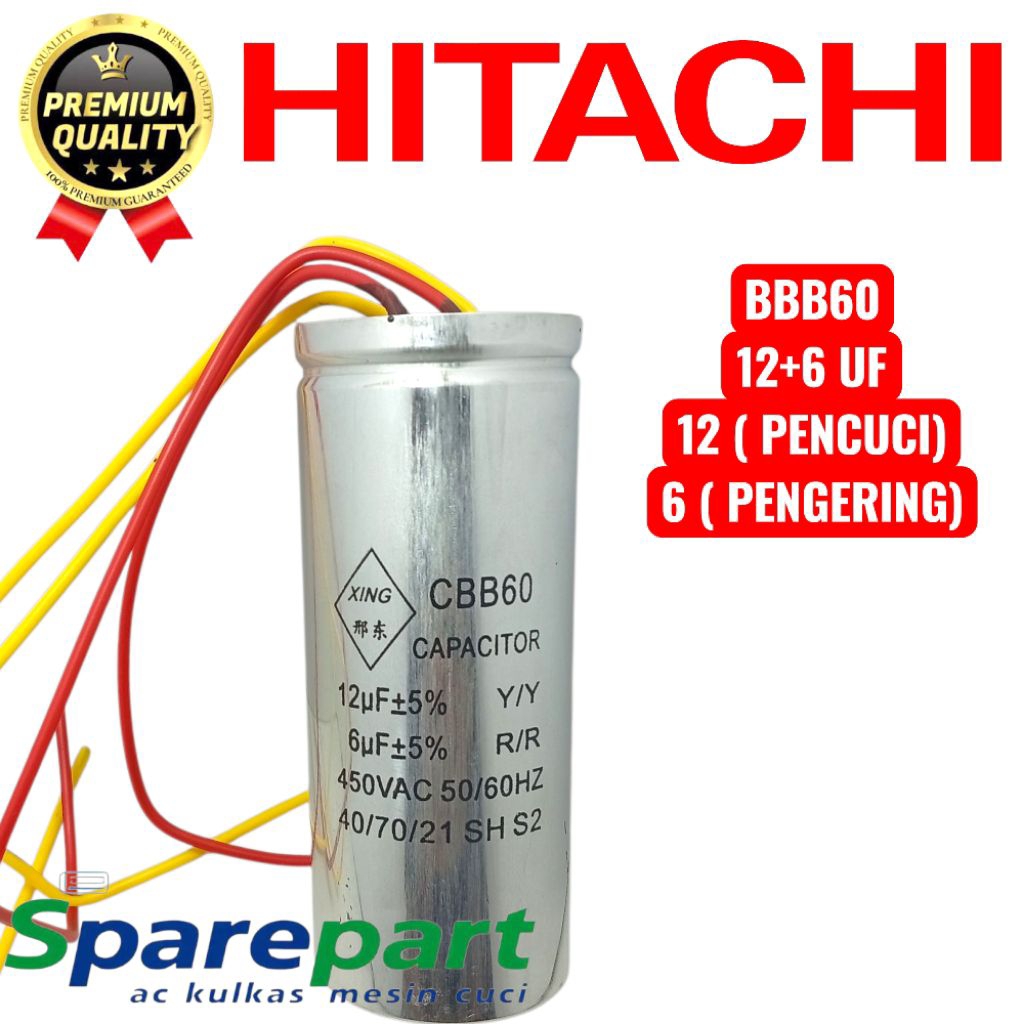 kaapsitor mesin cuci hitachi 2 tabung