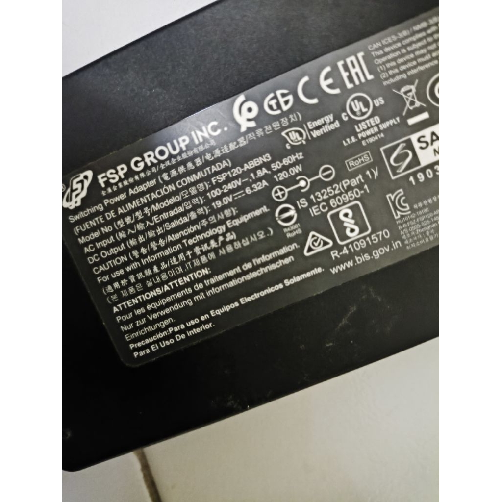 adaptor fsp 19v 6.32a compatible msi,asus,dll, mini pc / laptop