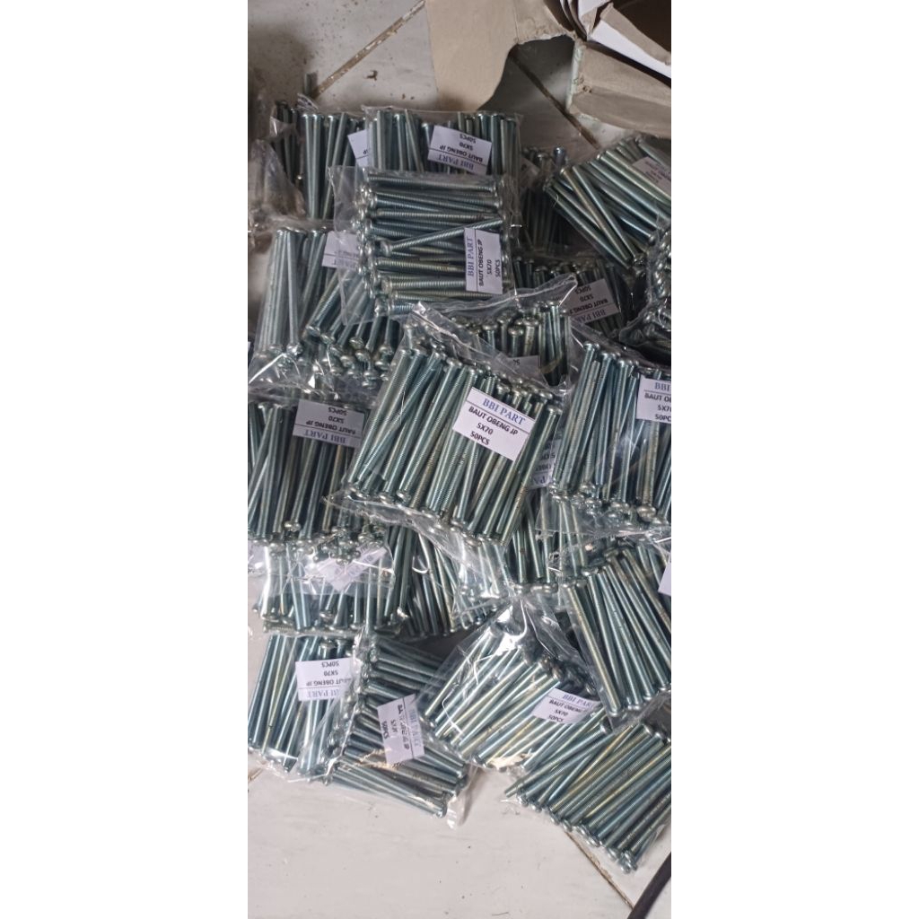 baut obeng jp 5x70 baut 8 panjang 7cm isi 50pcs