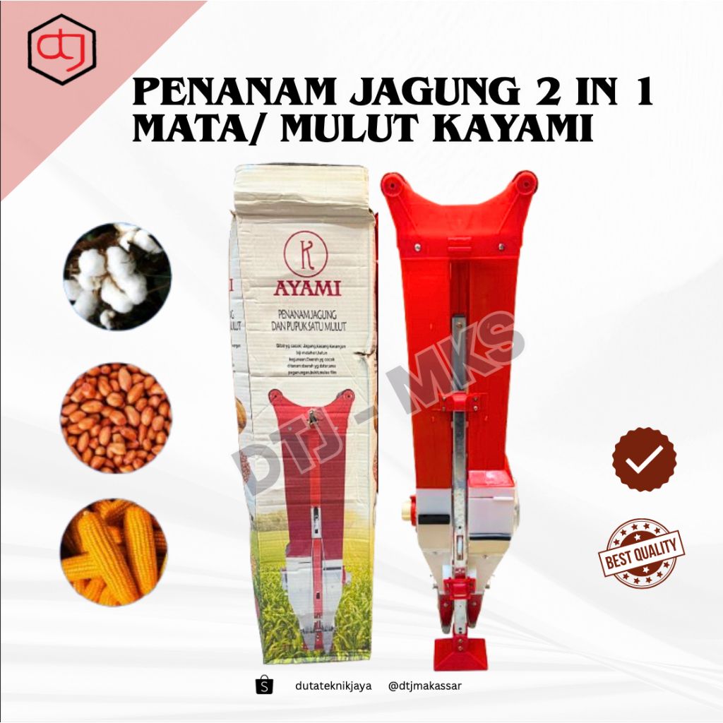 KAYAMI Penanam Jagung 2 in 1 + Pupuk Double Mulut Alat 2 mulut 1 mulut Tanam Manual Efisien untuk Be