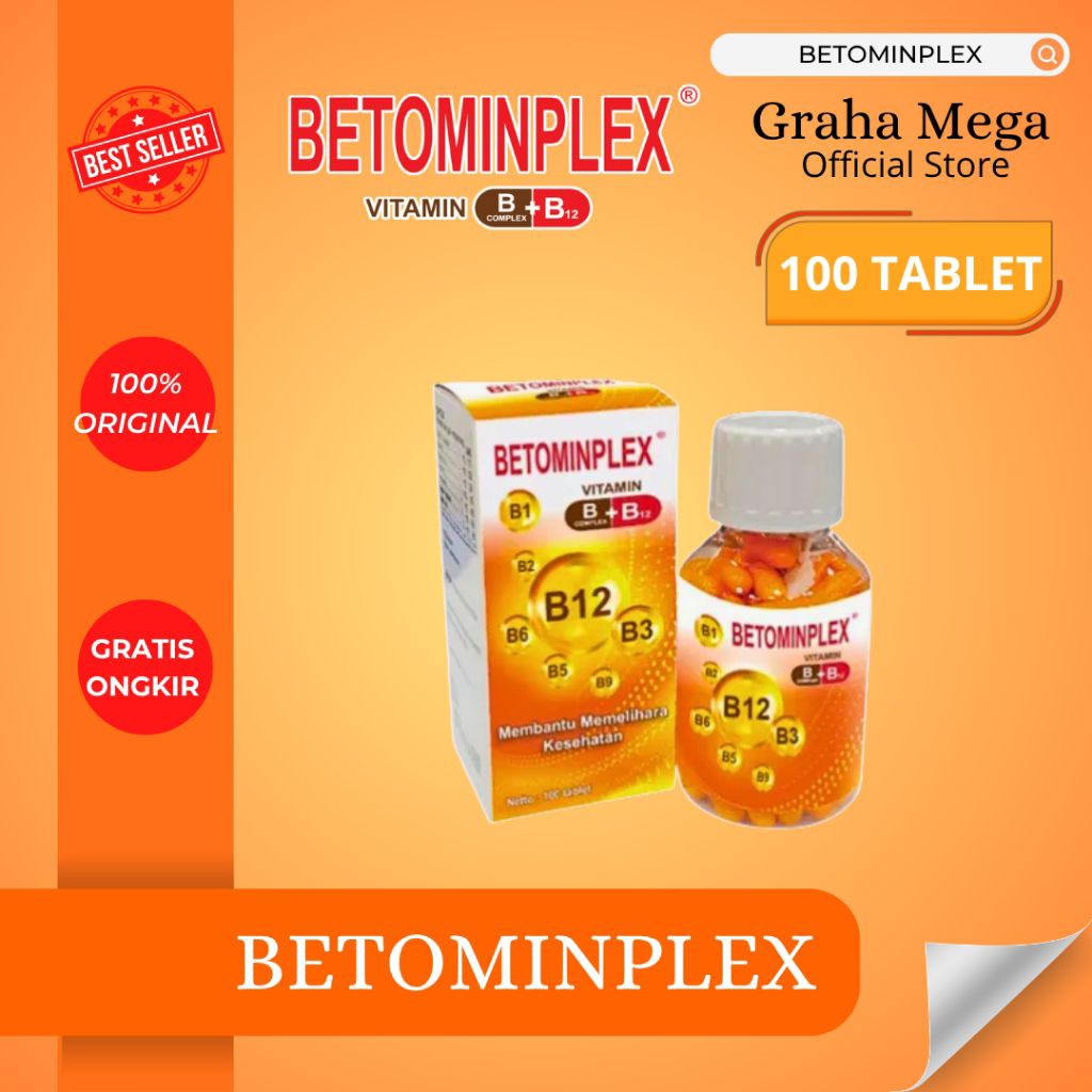 Betominplex 100 Tablet | Suplemen Vitamin B Kompleks + Asam Folat & B12