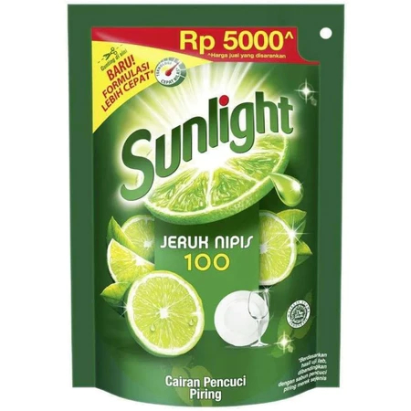SUNLIGHT SABUN CUCI PIRING CAIR 210ml JERUK NIPIS SIWAK LIMAU REFILL POUCH PERLENGKAPAN PERAWATAN RU